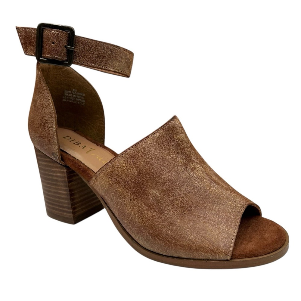 Diba True Women's Leah Mai Ankle Strap Leather Sandal Sz 8.5 Block Heel Open Toe